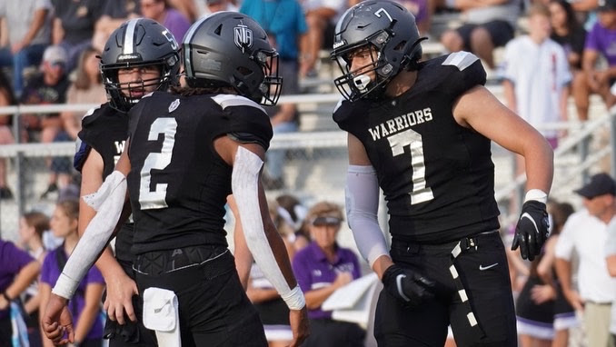 Dynamic Duo: Seniors Trey Lennon and Randolph Smith connect for Touchdown Hat Trick.