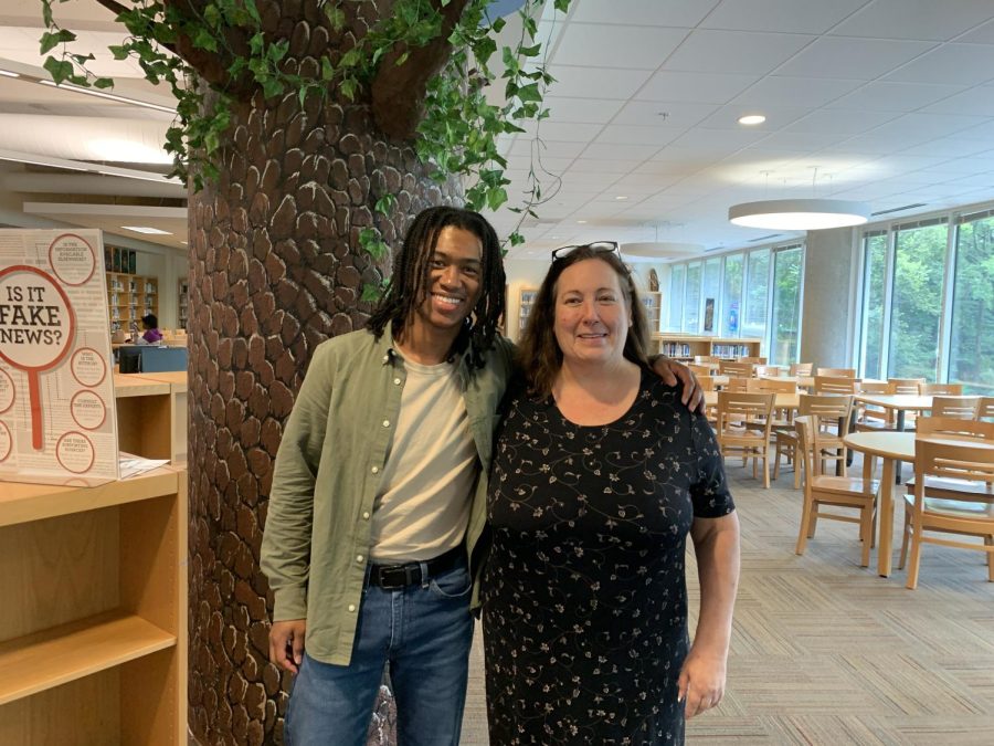 Teamwork Makes The Dream Work: Ms. McCall and her student-aid Alonso Ramirez are all smiles for NAHS unique class: Directed Study.