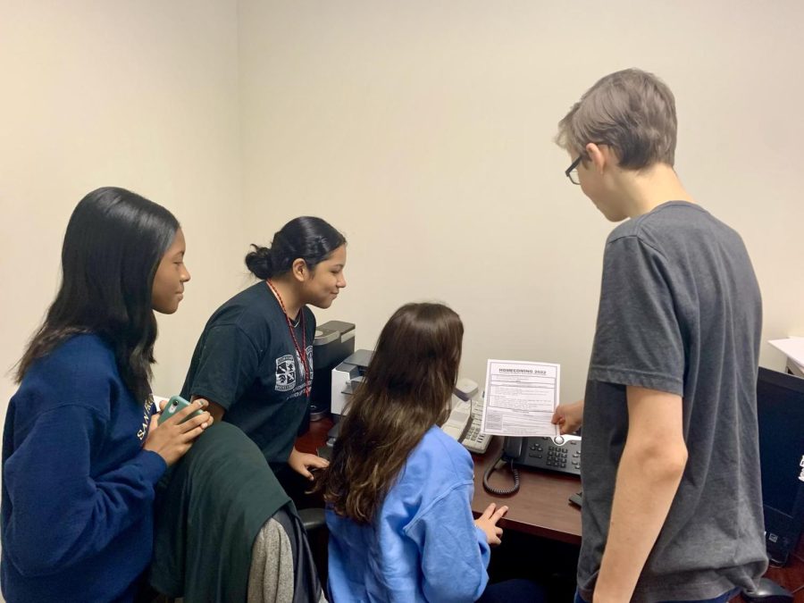 Our dutiful student announcement crew working together to share the news of the day!