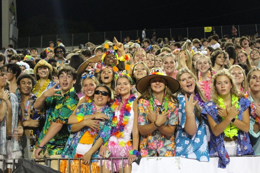 Dub student section said “Aloha” to the 2022 football season, showing their unfaltering support and school spirit at the first home game.