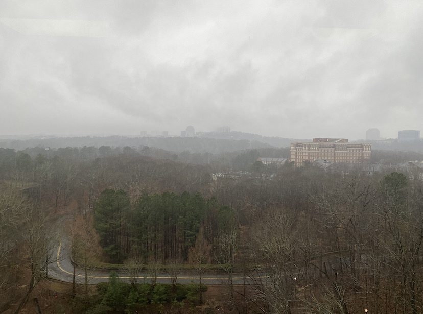 In the heart of the winter season, the eye catching views of the eleven stories becomes dreary and gray, continuously casting a gloom over the hallways of North Atlanta. 
