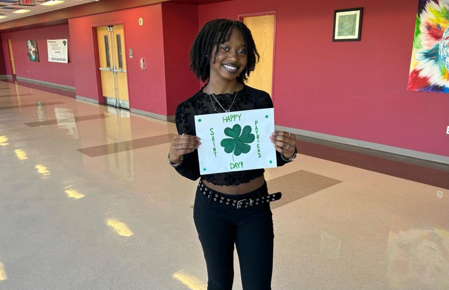 Luck of the Irish: Although  not Irish, 11th grader Riyanah Bryant looks forward to her favorite holiday, St. Patricks Day, every year.