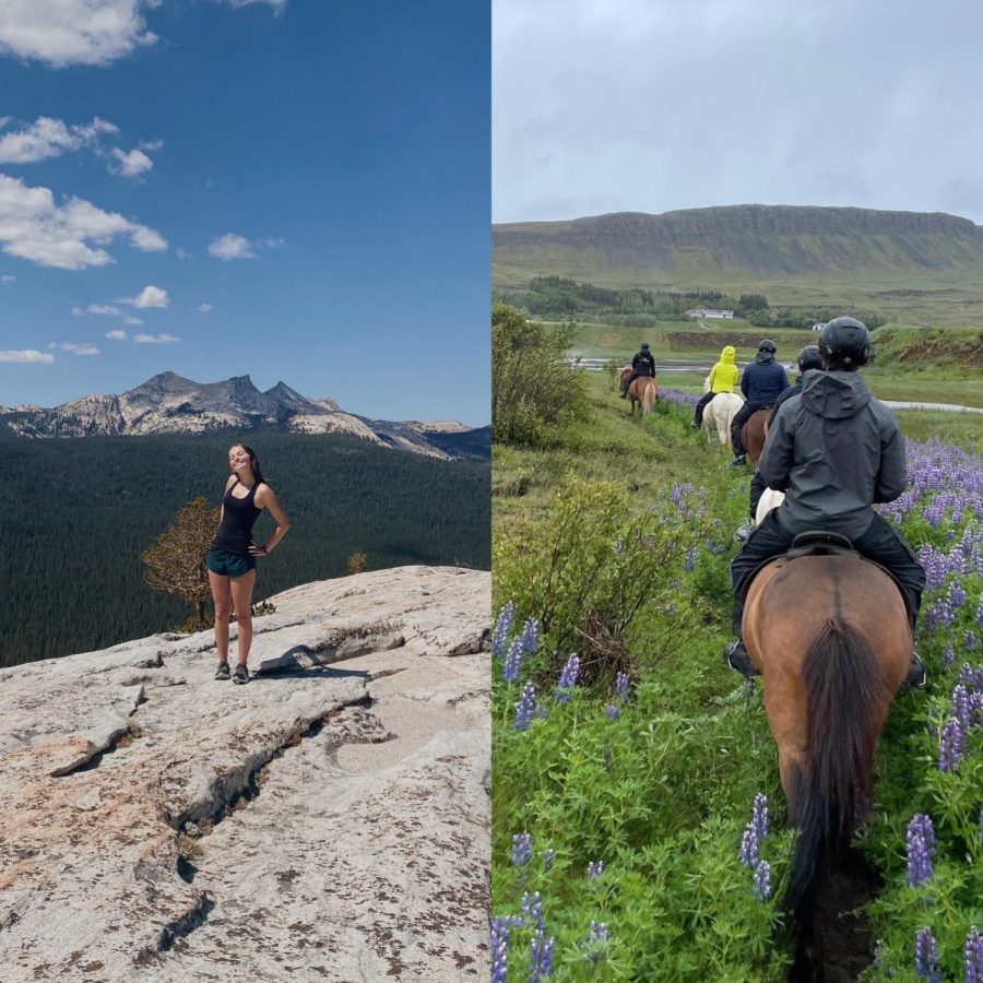What better way to gear up for the summer than to reflect on some of the brillant views dubs experienced last summer! Junior Jill Yoder (left) reached new summits in Yosemite National Park while Junior Knox Wade (right) trotted through lupin fields in Iceland.