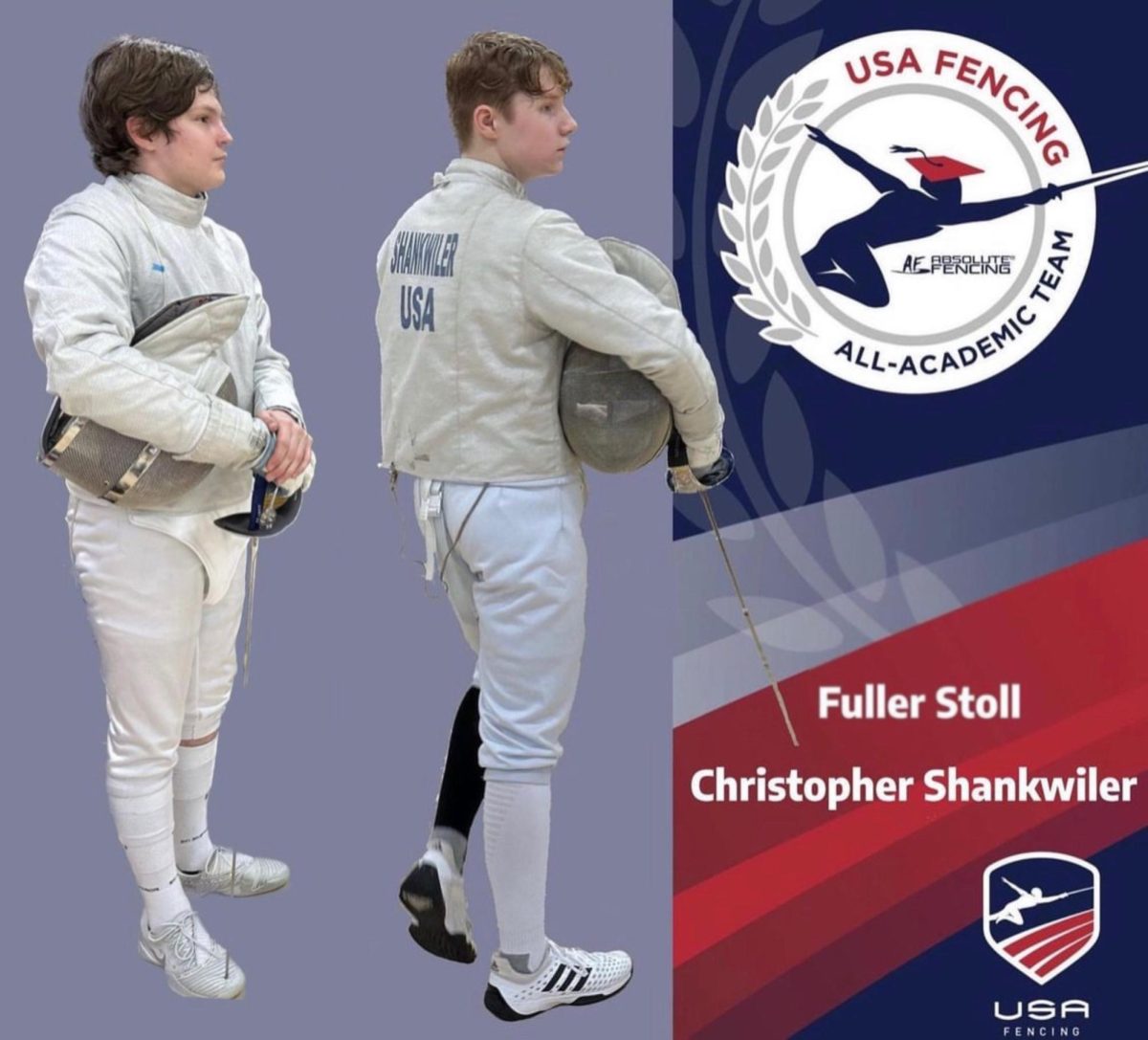 Saber+Fencers+Fuller+Stoll+and+Christopher+Shankwiler+awarded+the+USA+All+Academic+Fencing+awards+for+their+excellence+on+the+fencing+strip+and+on+their+report+cards.
