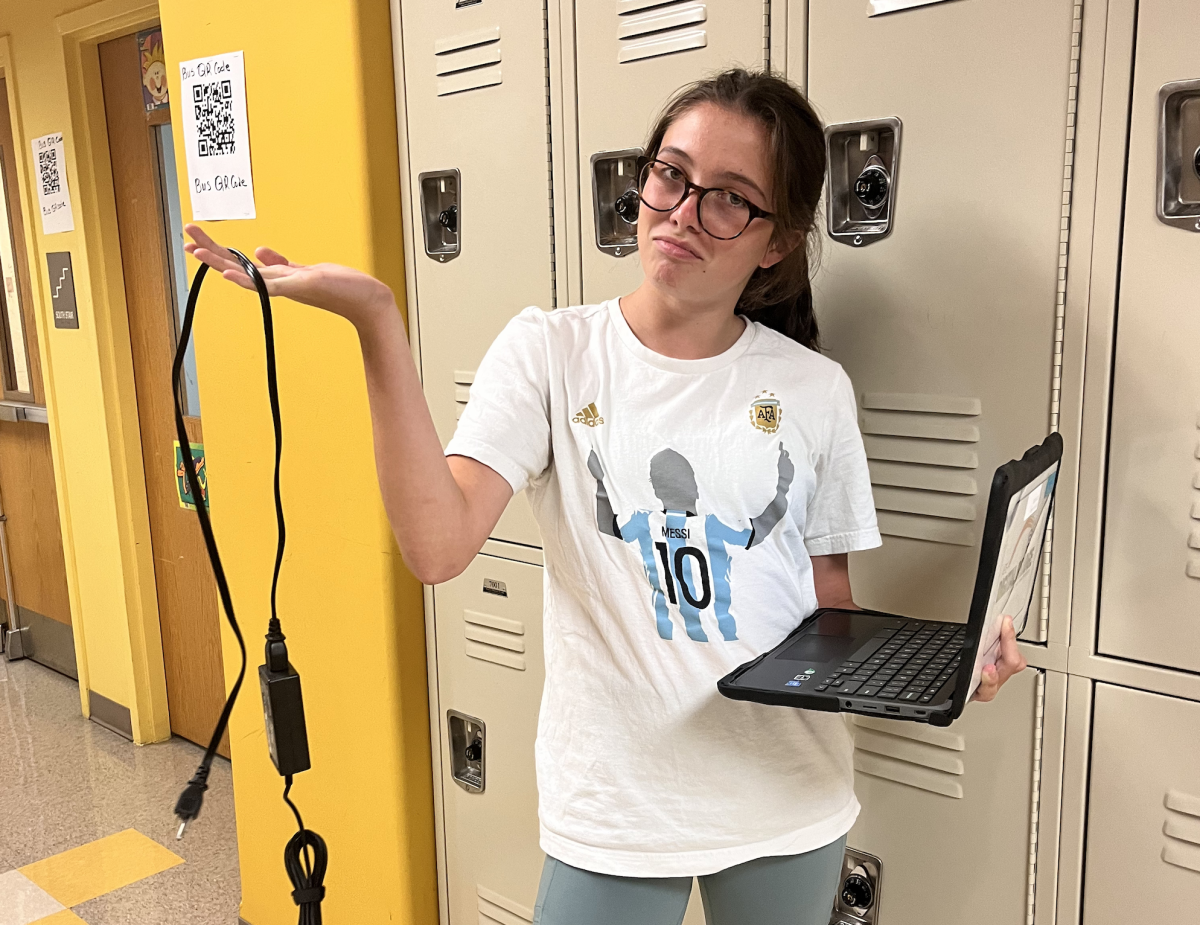 What’s up with the Chromebooks? Delayed distribution sheds light on technology’s vital role in education and how access disparities affect students. Sophomore Molly Laing is one of the lucky NAHS students to receive her Chromebook in the first distribution batch.