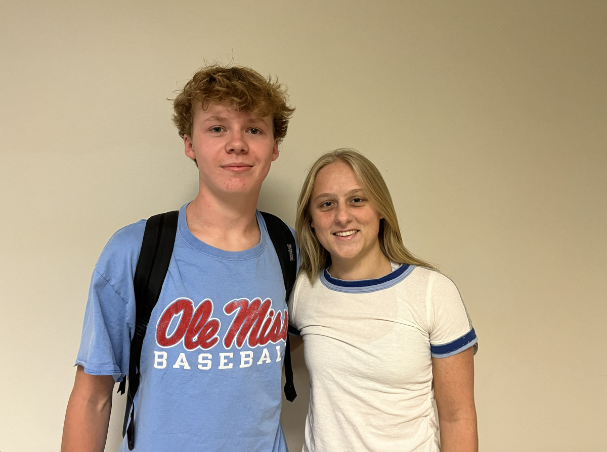 Down, Set, Hut! Seniors Maggie Andreski and Harrison Balch are gearing up to command the stands as this years Warzone leaders. 