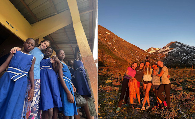 Worldly Warriors: Senior Alexandra Kazamias (spending time on a service trip in Africa) and Heidi Rohrer (backpacking in Yosemite) were among the many dubs who proved they can do summer right!