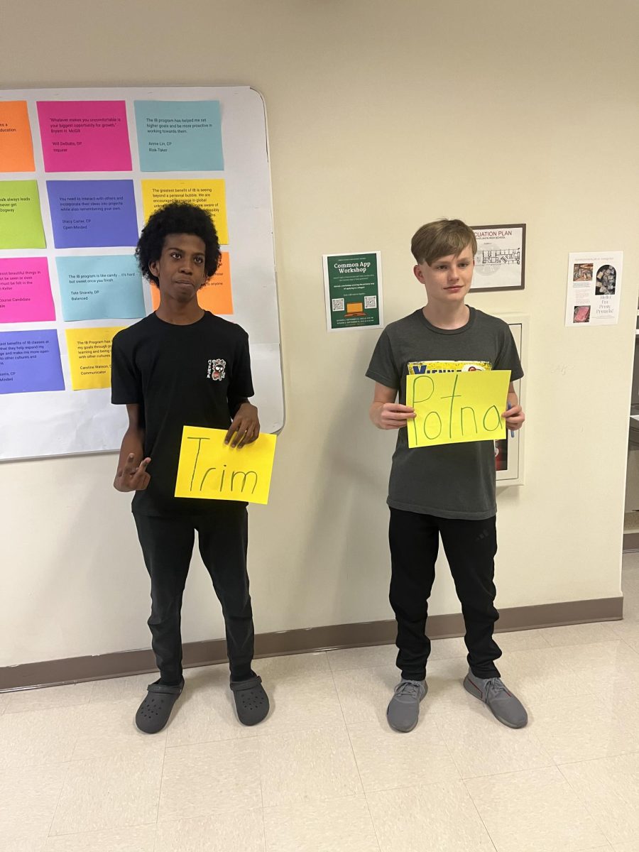 Sophomore Nasir Brandon (Left) and Junior Trent Ehrle (Right) love using phrases like “Cuh” and “Let Him Cook” in their daily lives.
