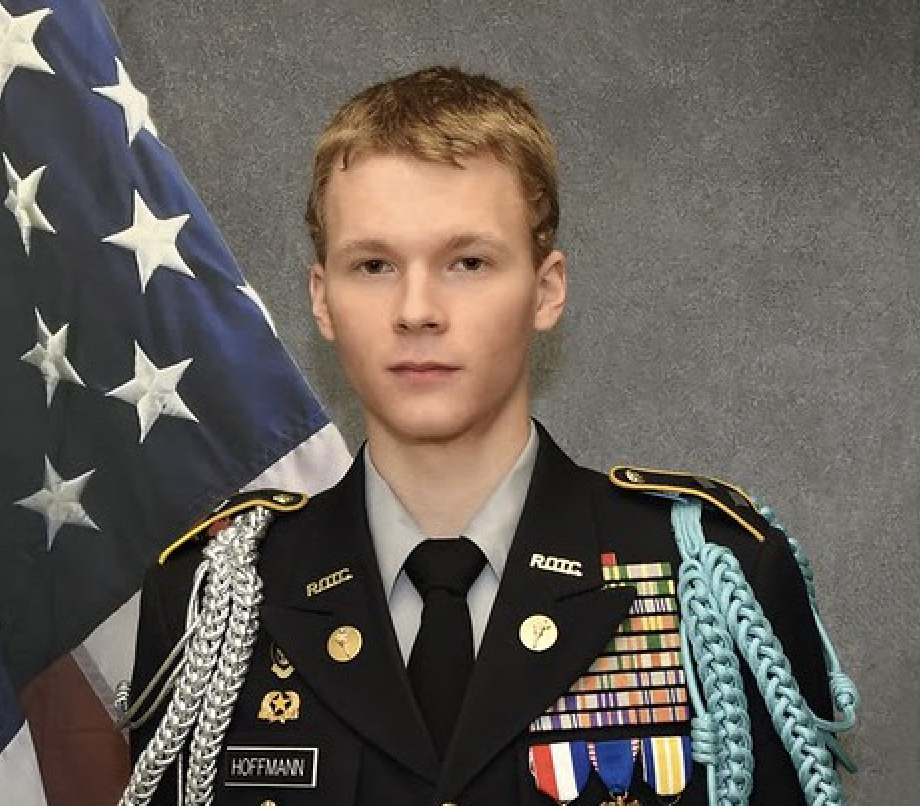 Diligent and Decorated: Legion of Valor recipient Ryan Hoffman stands in his JROTC Uniform.