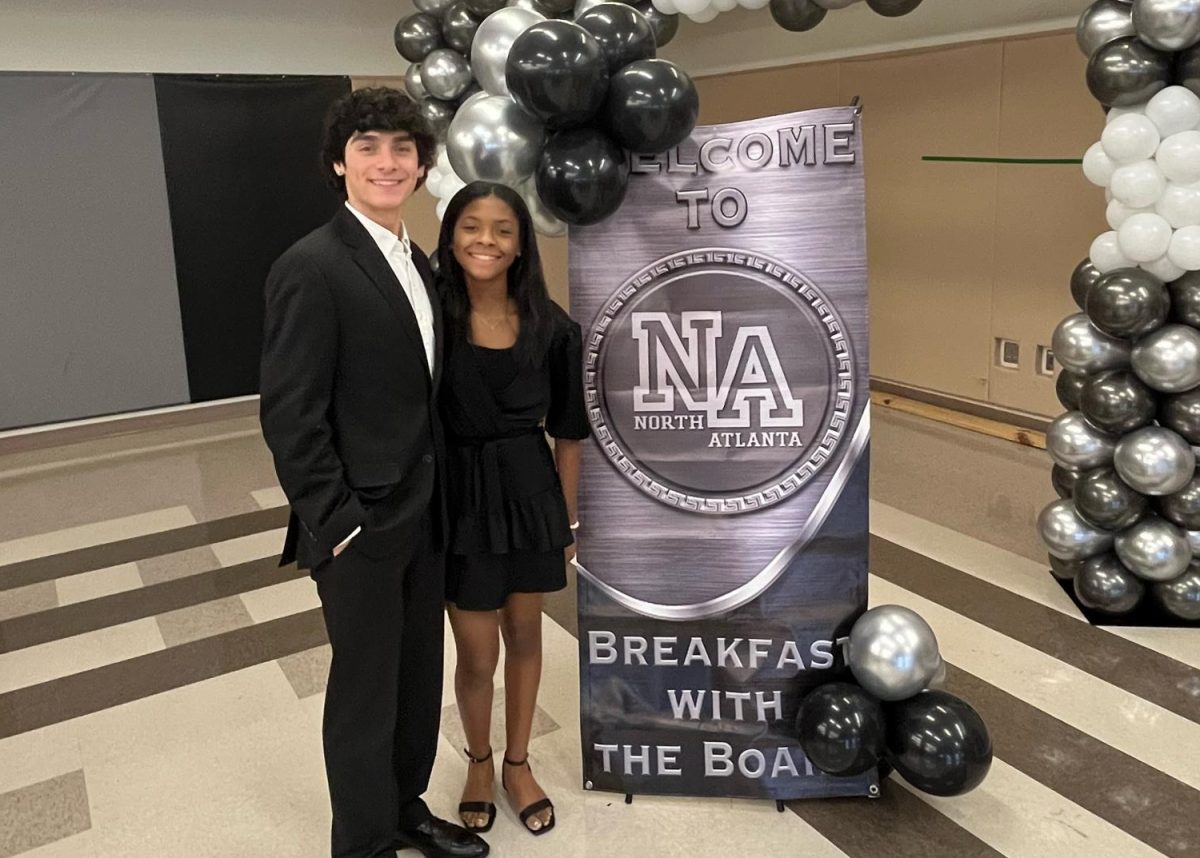 Student Voices: Junior Corinne Evans (right) and senior Luke McCullough (left) celebrate another wonderful year of student government as Evans prepares for her new role.