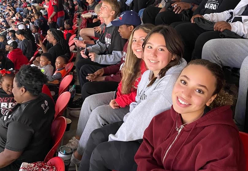 Fly Falcons Fly: Along with avid fans, North Atlanta students celebrate the Falcons’ win as winners of the Falcon’s Summer of Service Program.