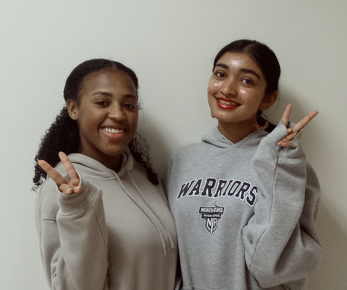 Kicking-off Culture: Aniyah Smith and Sanjana Mendonca get geared up to further the mission of the Indian Culture Club.