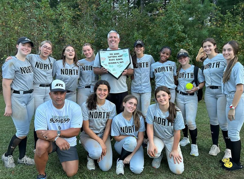 Winning+Warriors%3A+Varsity+Softball+celebrates+Coach+Plantes+100th+dub