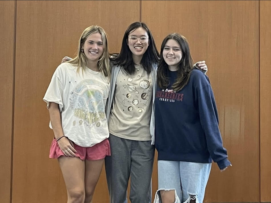 The Big Three: Seniors Sara Roman, Miah Chien, and Janie Heller are winning warriors.