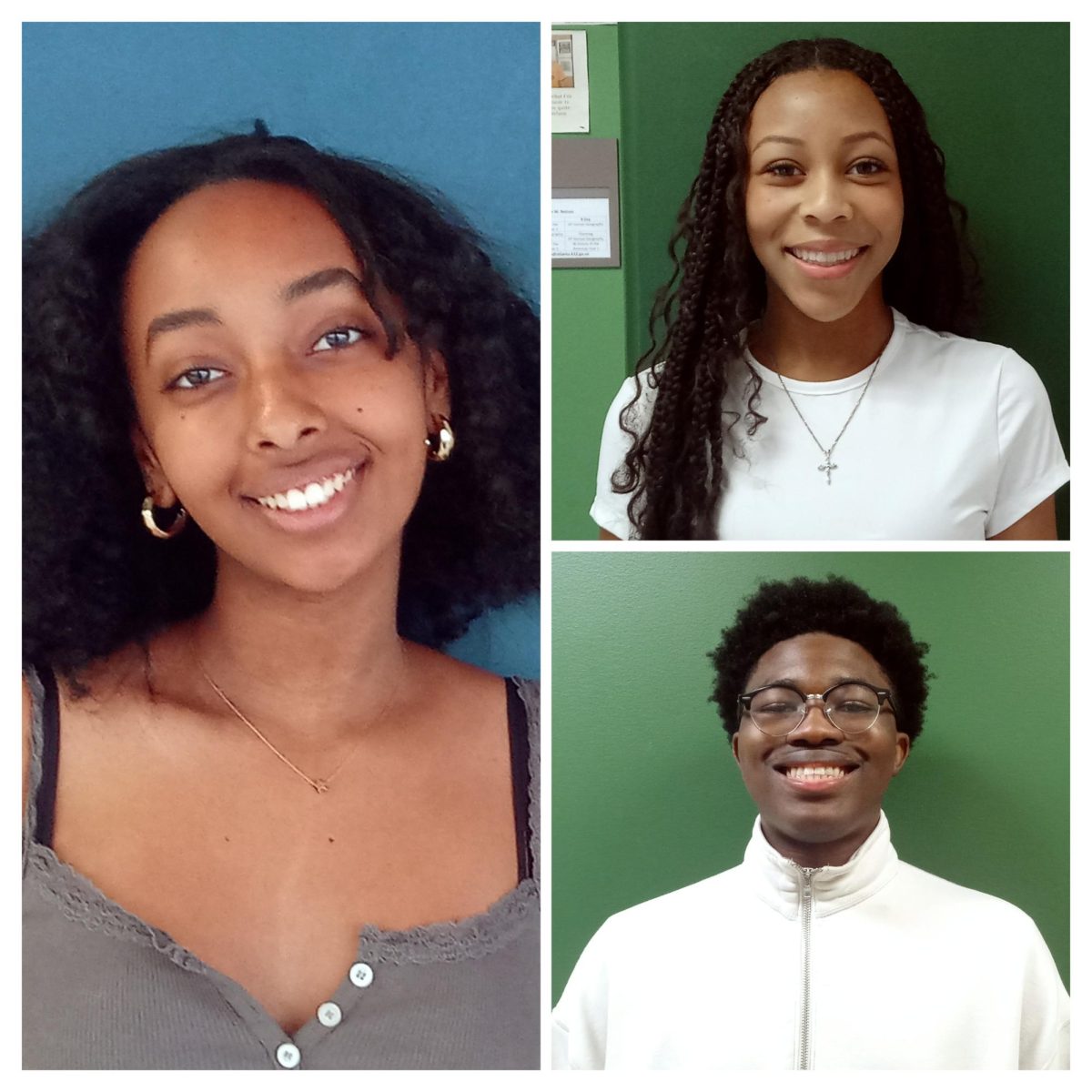 New Faces of BSU: Senior Leola Hayal and Juniors Nolan Davis and Brea Houston smile big for BSU.