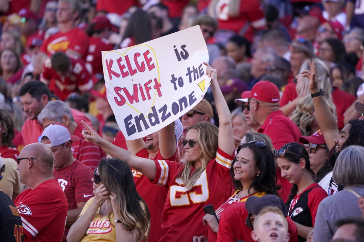 Stage to Stadium: Taylor Swift fans support her relationship with football player Travis Kelce from the stands.