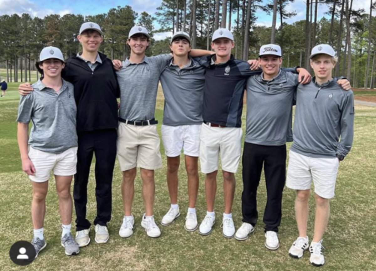 Players from the North Atlanta 2023 golf team pose after the 6A regional tournament on April 18th, 2023.
