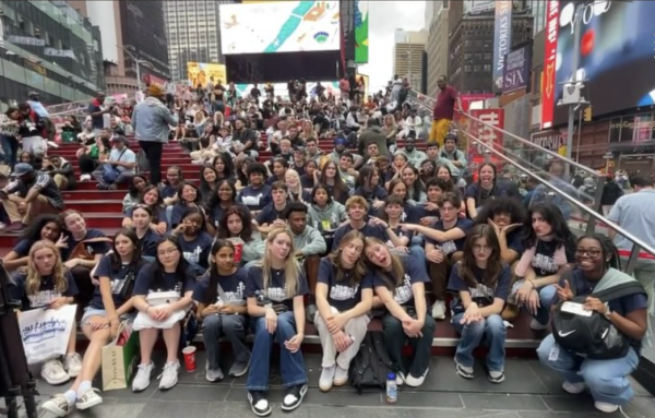 Only the Best in Times Square! NAHSO Poses on the steps of NYC. 