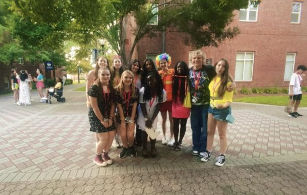 Outside the "Let It Grow" themed dance at GHP