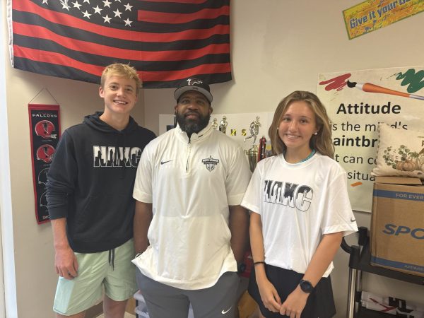 Head Coach Dr. Nicholas Cluster with Captains Cabell Townsend and Scottie Brown