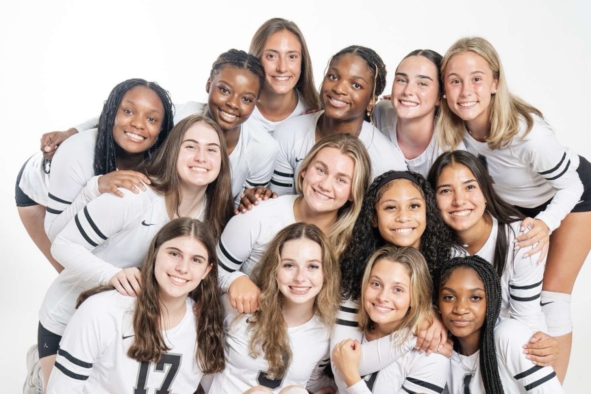 The girls volleyball team is all smiles for media day!