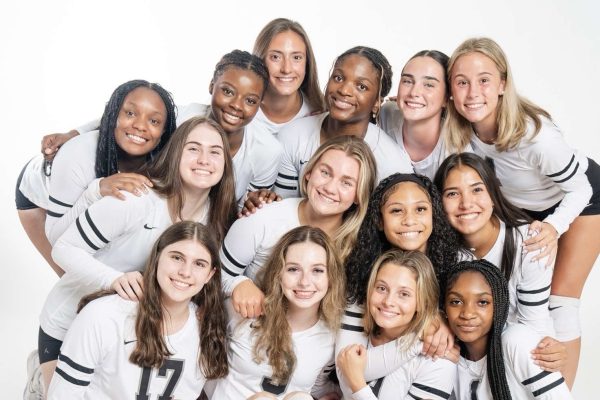 The girls volleyball team is all smiles for media day!
