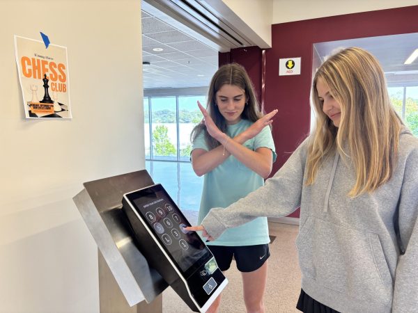 One Floor Away : Sophomore Kelsey Ehrle shows her disapproval of sophomore Maya Parker's laziness