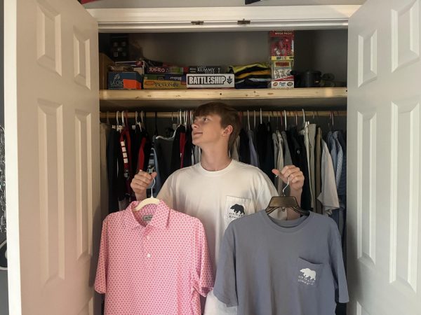 Freshman James McGilvray making a tough decision: to dress up or to dress down?