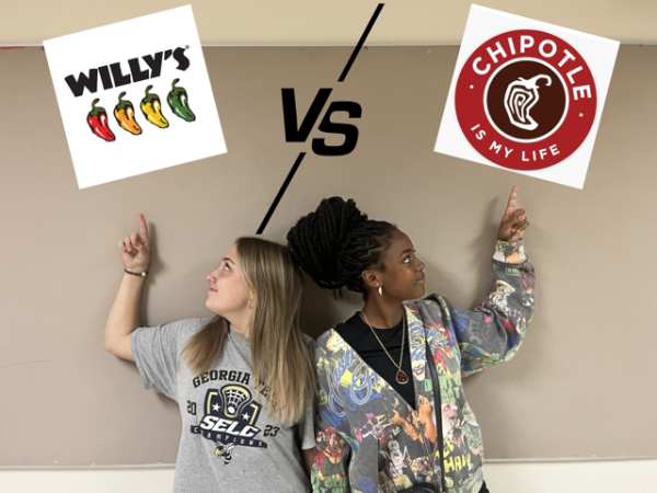 Students Jordan Lane and Anahla Gedeum (left to right) pick their go to Mexican spot!