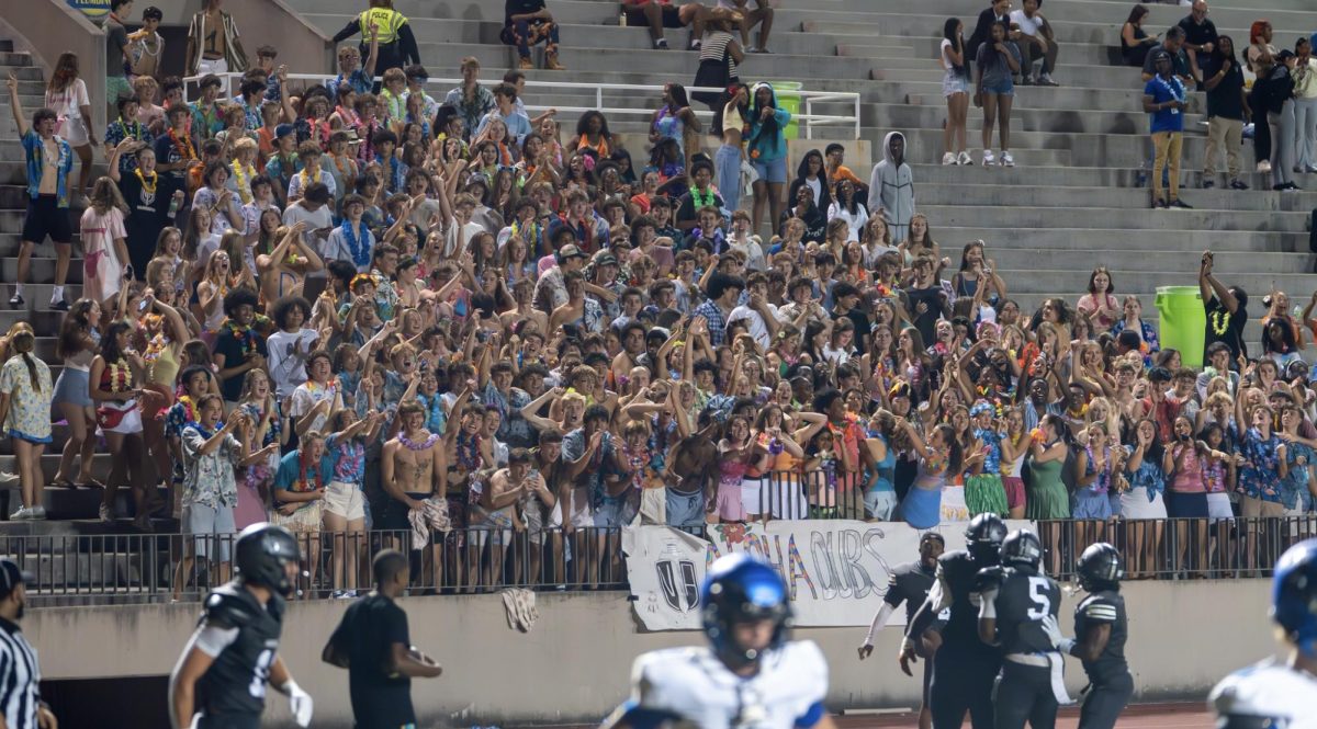 A sea of spirit in the Warrzone as students fueled the game-day atmosphere.
