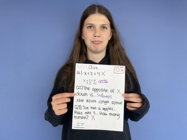 Sophomore Olive Jotham processing a not-so successful test result.