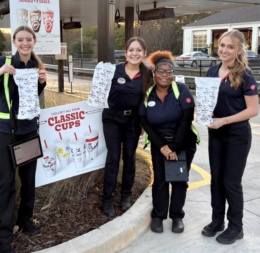  Chick-fil-A Champs: Junior Avery Wicker and her coworkers enjoy time together at work while balancing their high school classes.
