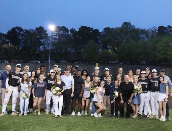 North Atlanta students, friends, teachers, and family at senior night for baseball.